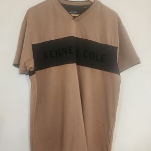Kenneth Cole Men's Tan and Black Short Sleeve Tee